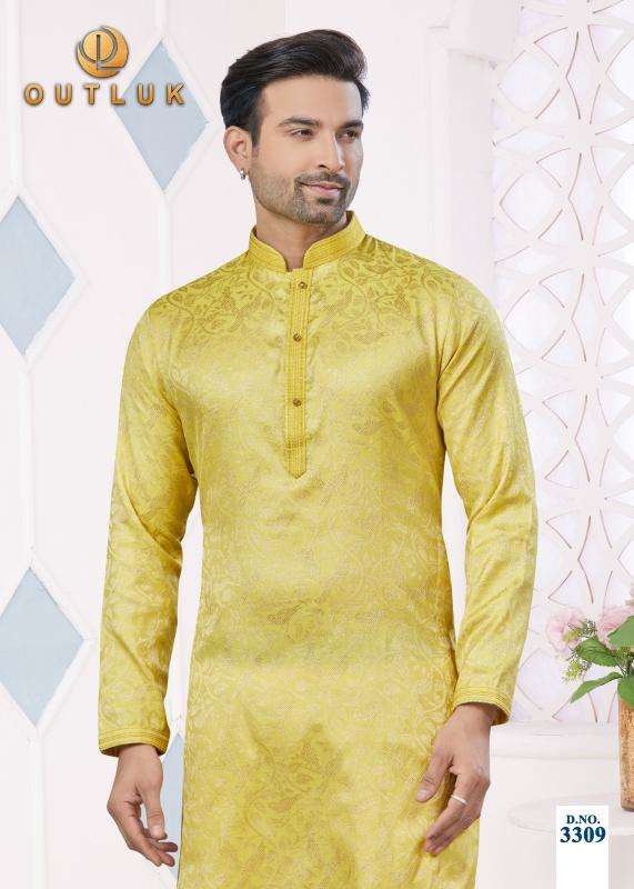outluk presents wedding collection vol-33 readymade gorgeous look jacquard mens kurtas Catalog wholesaler and exporter 