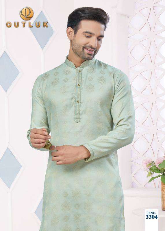 outluk presents wedding collection vol-33 readymade gorgeous look jacquard mens kurtas Catalog wholesaler and exporter 