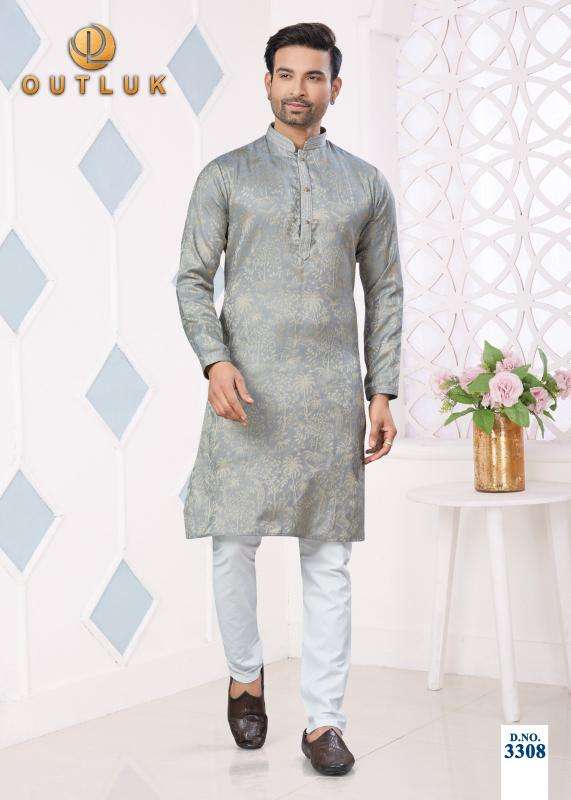 outluk presents wedding collection vol-33 readymade gorgeous look jacquard mens kurtas Catalog wholesaler and exporter 