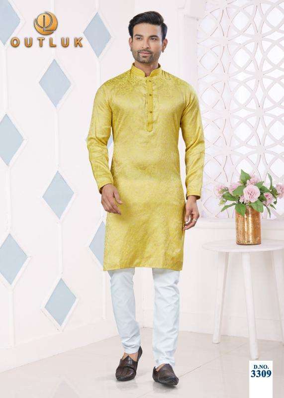 outluk presents wedding collection vol-33 readymade gorgeous look jacquard mens kurtas Catalog wholesaler and exporter 