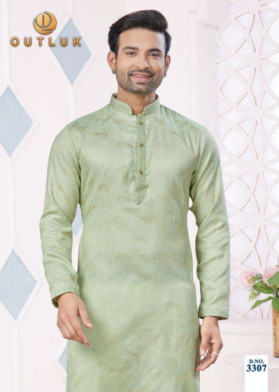 outluk presents wedding collection vol-33 readymade gorgeous look jacquard mens kurtas Catalog wholesaler and exporter 