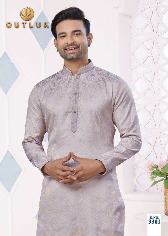 outluk presents wedding collection vol-33 readymade gorgeous look jacquard mens kurtas Catalog wholesaler and exporter 