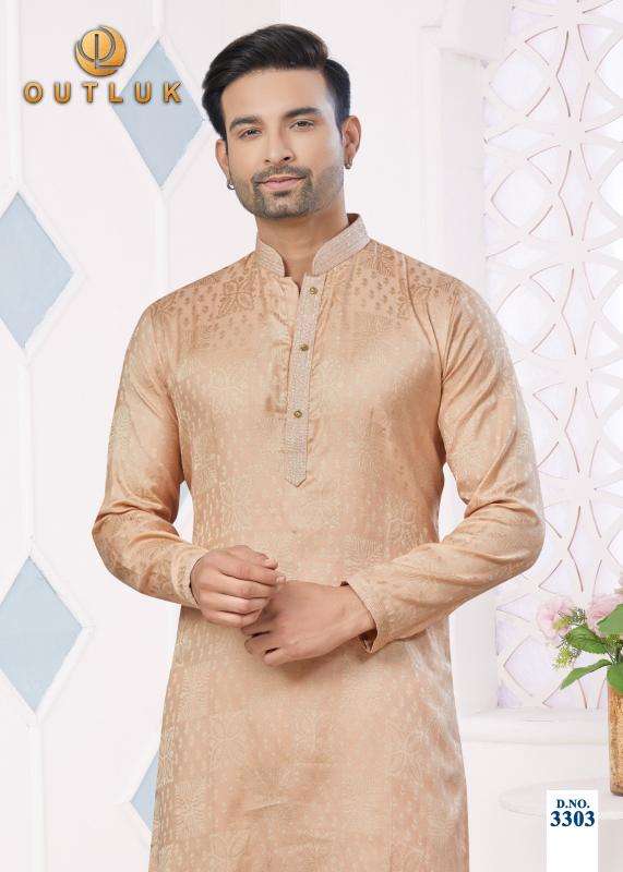outluk presents wedding collection vol-33 readymade gorgeous look jacquard mens kurtas Catalog wholesaler and exporter 