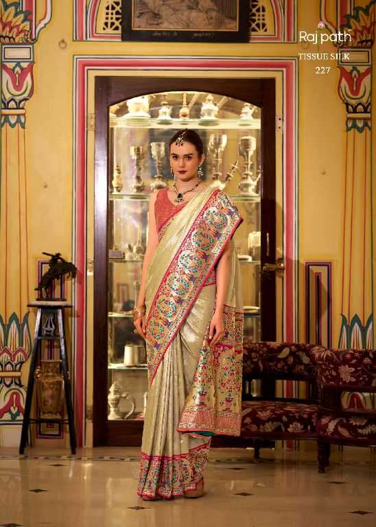 Rajpath Presents Virashat Silk Wholesale Soft Tissue Silk Party Wear Sarees Catalog Wholesaler And Exporter 