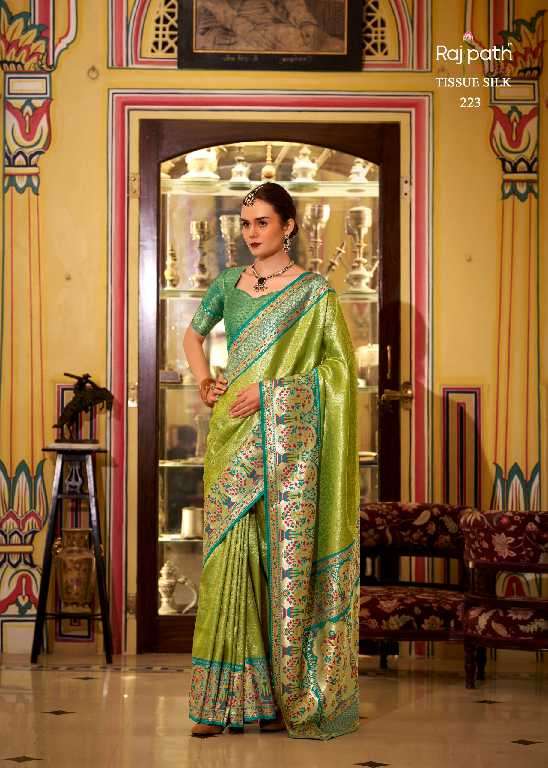 Rajpath Presents Virashat Silk Wholesale Soft Tissue Silk Party Wear Sarees Catalog Wholesaler And Exporter 