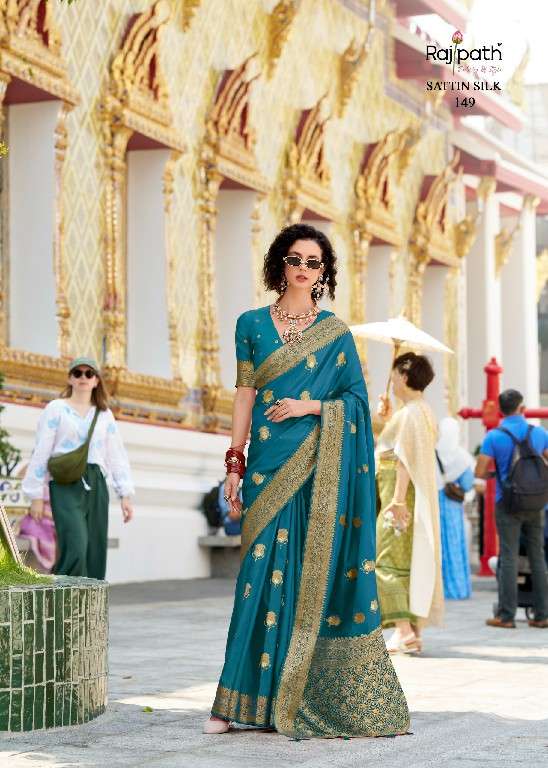 Rajpath Presents White Rose Wholesale Sattin Silk Fabrics Indian Sarees Catalog Wholesaler And Exporter 