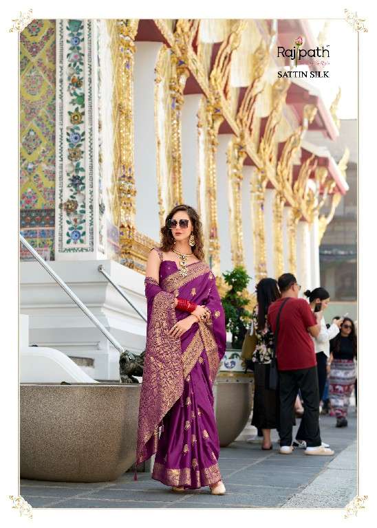 Rajpath Presents White Rose Wholesale Sattin Silk Fabrics Indian Sarees Catalog Wholesaler And Exporter 