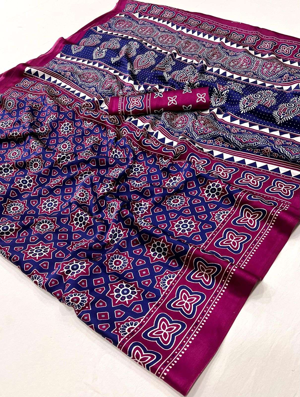 RAJTEX PRESENTS KASTOOR 413001-413009 SATIN CRAPE NEW DESIGN SAREES CATALOG WHOLESALER AND EXPORTER 