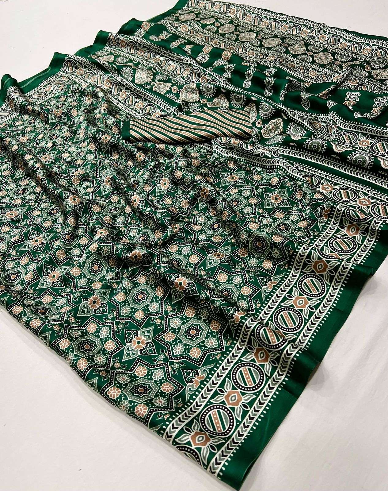 RAJTEX PRESENTS KASTOOR 413001-413009 SATIN CRAPE NEW DESIGN SAREES CATALOG WHOLESALER AND EXPORTER 