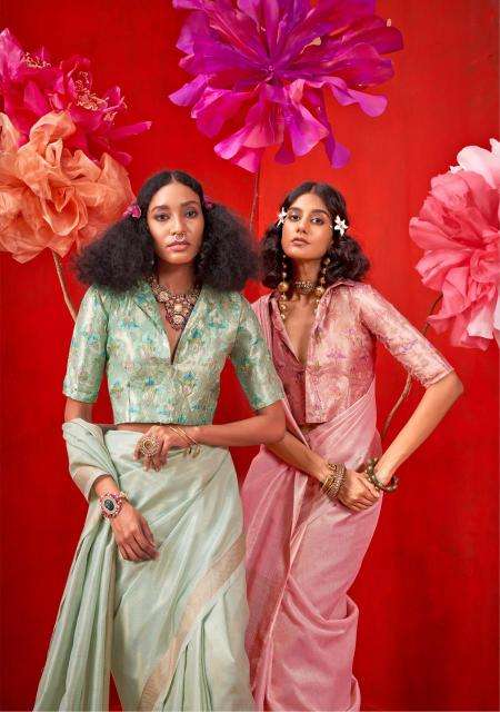 Rajtex Presents kronis Tissue Handloom Party Wear Saree Catalog Wholesaler And Exporter In Surat