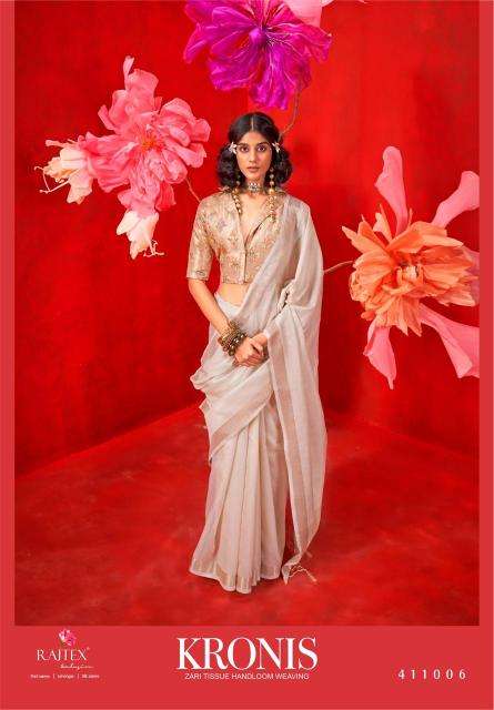 Rajtex Presents kronis Tissue Handloom Party Wear Saree Catalog Wholesaler And Exporter In Surat
