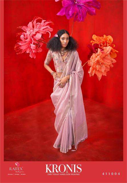 Rajtex Presents kronis Tissue Handloom Party Wear Saree Catalog Wholesaler And Exporter In Surat