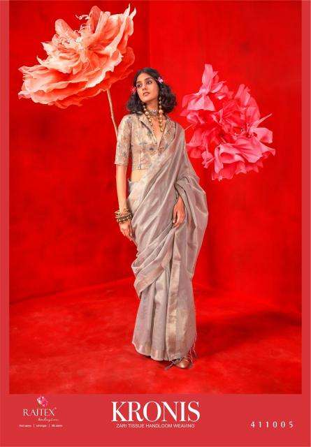 Rajtex Presents kronis Tissue Handloom Party Wear Saree Catalog Wholesaler And Exporter In Surat