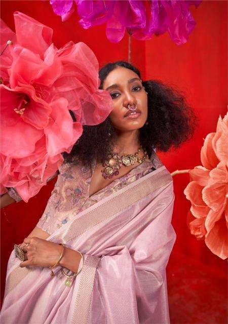 Rajtex Presents kronis Tissue Handloom Party Wear Saree Catalog Wholesaler And Exporter In Surat