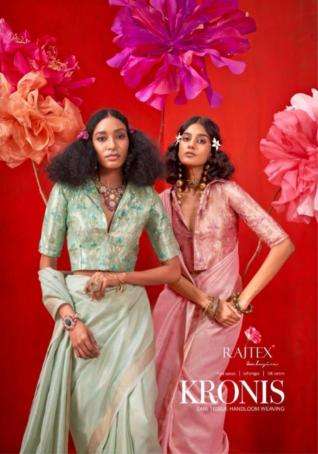 Rajtex Presents kronis Tissue Handloom Party Wear Saree Catalog Wholesaler And Exporter In Surat