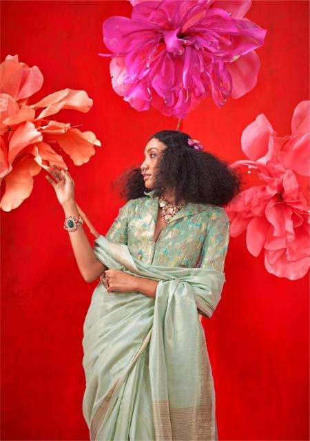 Rajtex Presents kronis Tissue Handloom Party Wear Saree Catalog Wholesaler And Exporter In Surat