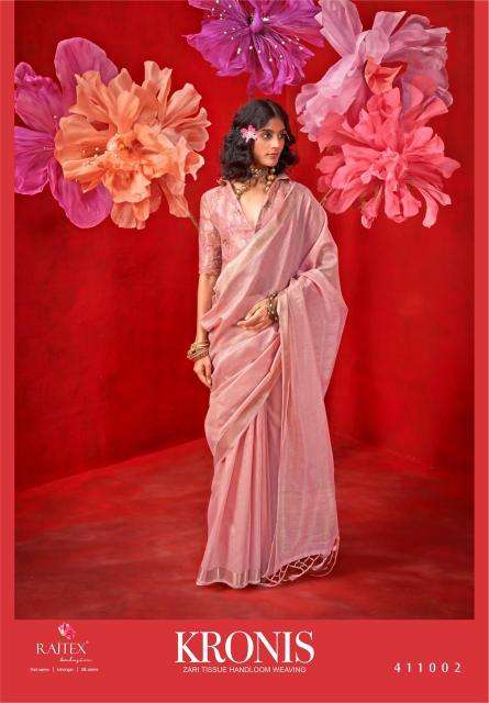 Rajtex Presents kronis Tissue Handloom Party Wear Saree Catalog Wholesaler And Exporter In Surat