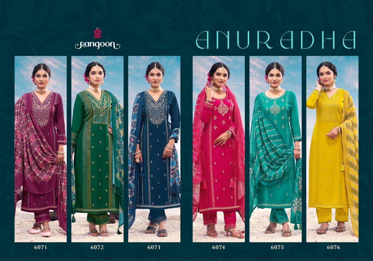 Rangoon Presents Anuradha Rayon Readymade Classic Salwar Suits Catalog Wholesaler And Exporter 
