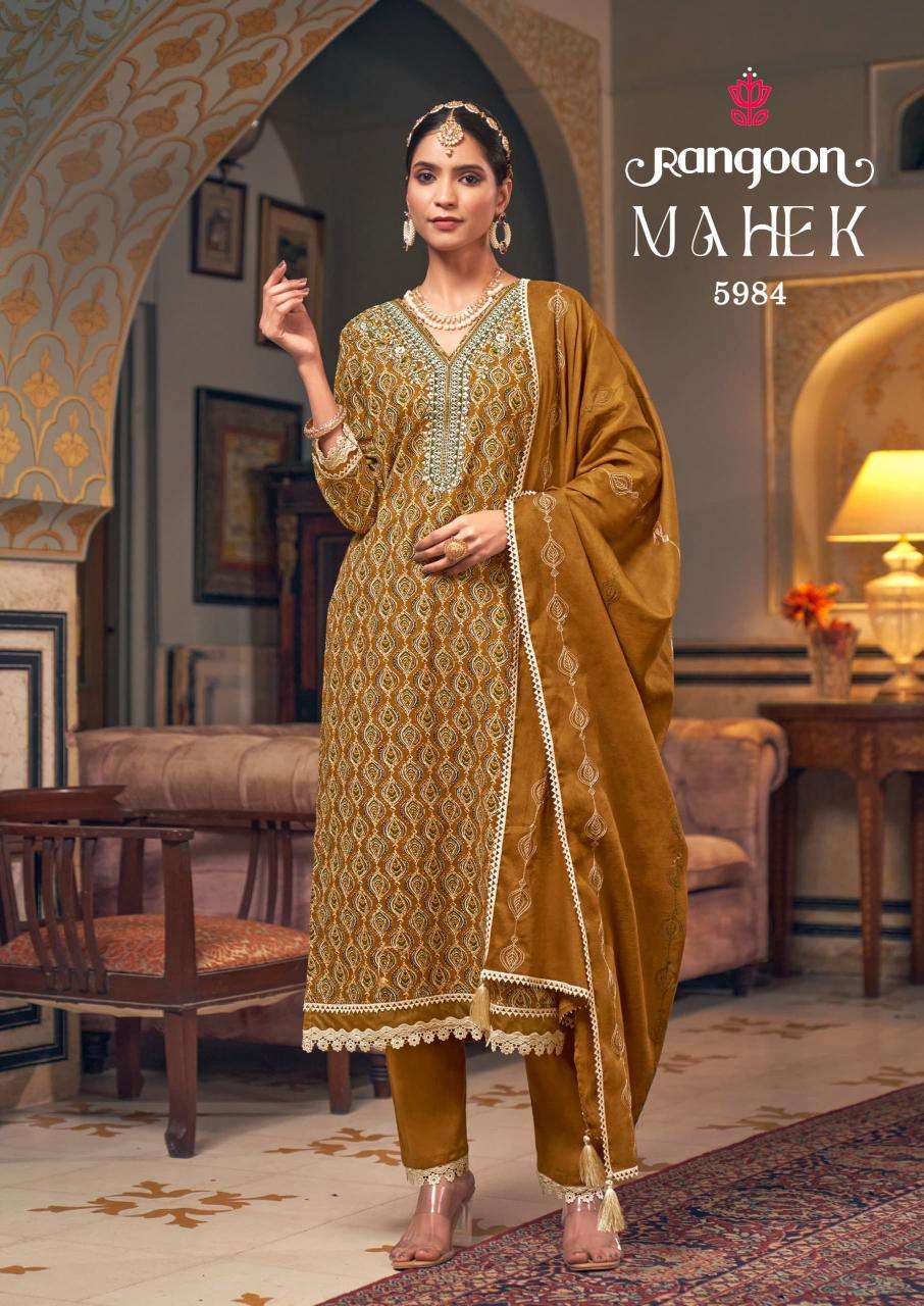 Rangoon Presents Mahek Cotton Print Fancy Work Readymade Suits Catalog Wholesaler 