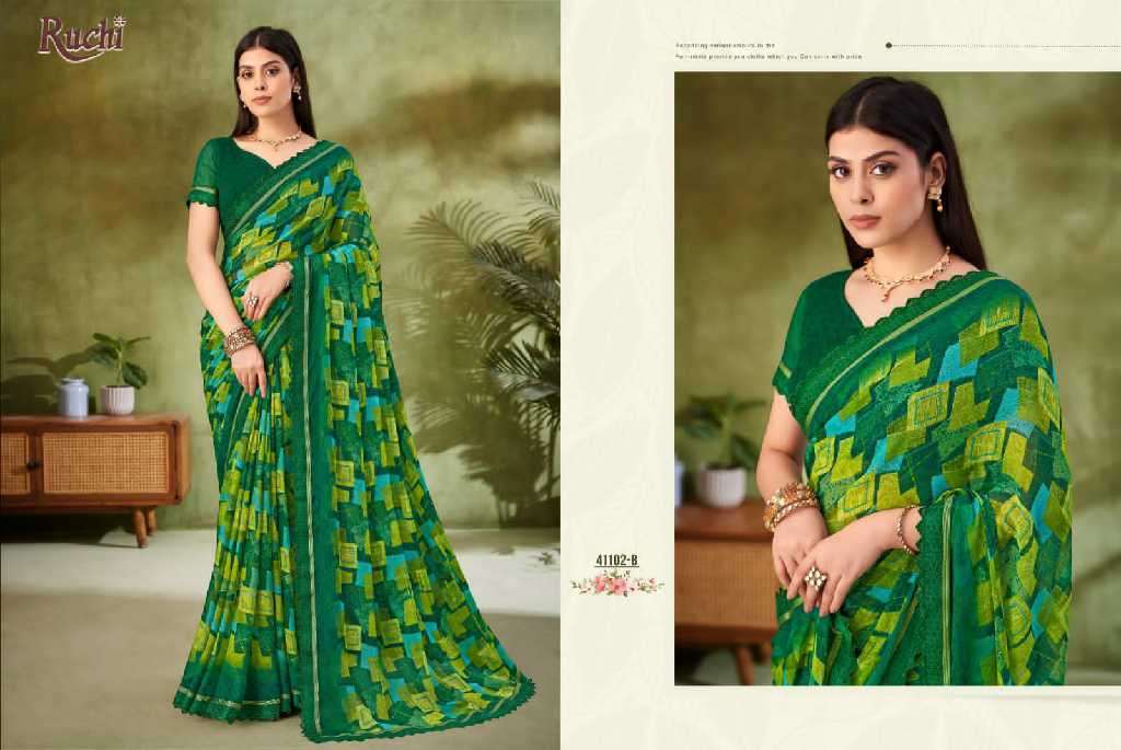 Ruchi Presents Savera Vol-11 Wholesale Chiffon Sarees Catalog Wholesaler And Exporter