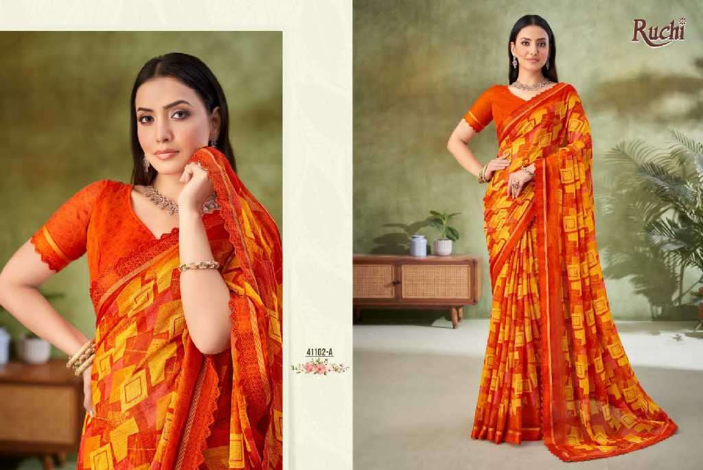 Ruchi Presents Savera Vol-11 Wholesale Chiffon Sarees Catalog Wholesaler And Exporter