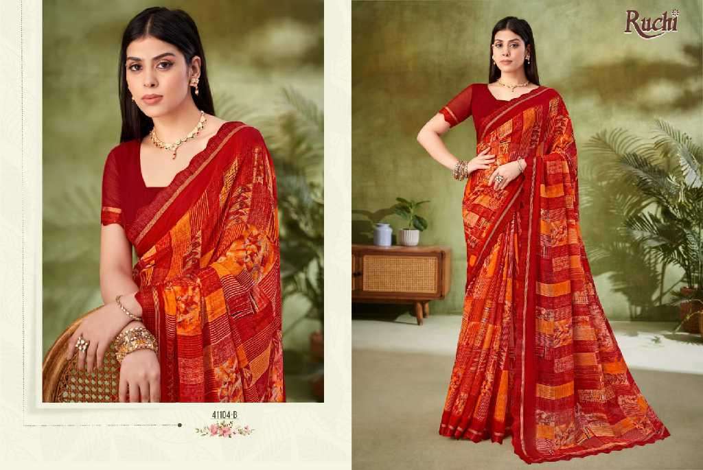 Ruchi Presents Savera Vol-11 Wholesale Chiffon Sarees Catalog Wholesaler And Exporter