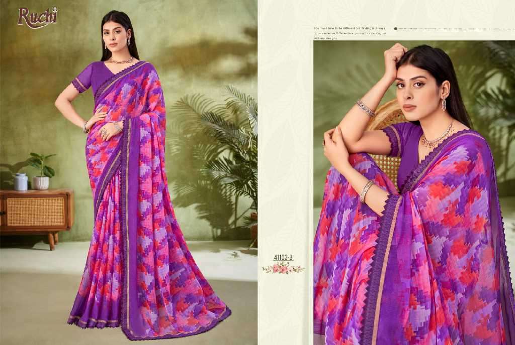 Ruchi Presents Savera Vol-11 Wholesale Chiffon Sarees Catalog Wholesaler And Exporter