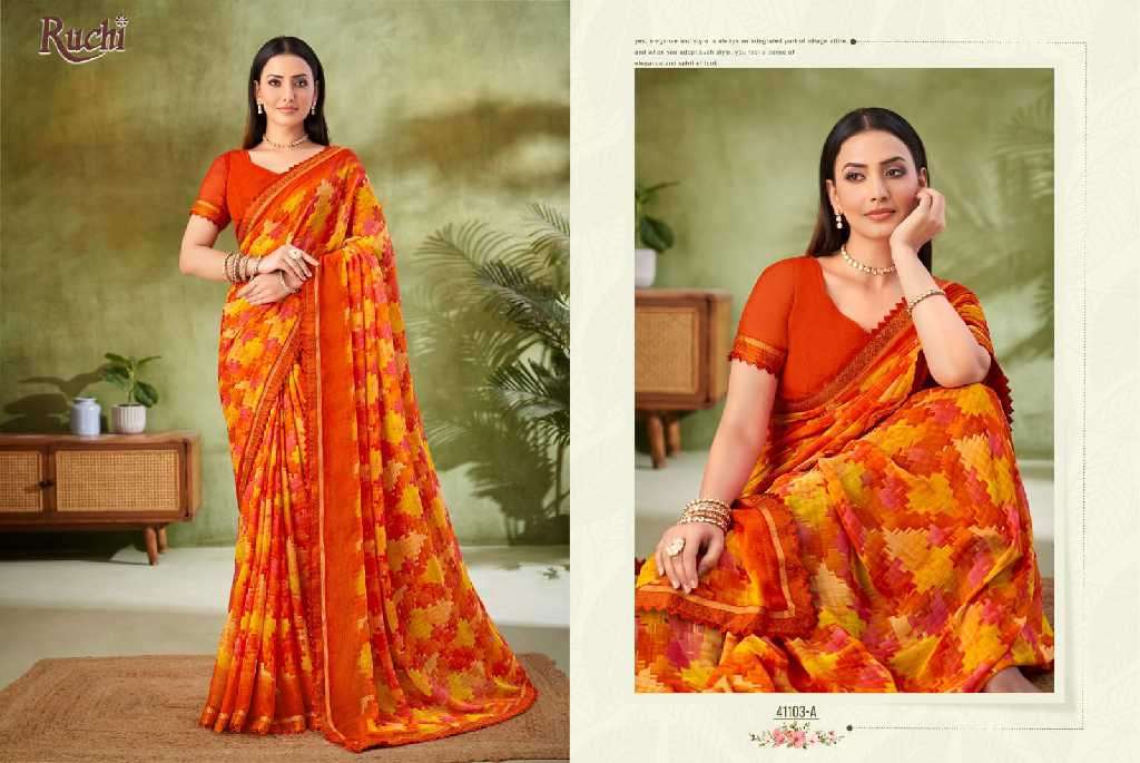 Ruchi Presents Savera Vol-11 Wholesale Chiffon Sarees Catalog Wholesaler And Exporter