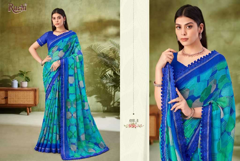 Ruchi Presents Savera Vol-11 Wholesale Chiffon Sarees Catalog Wholesaler And Exporter