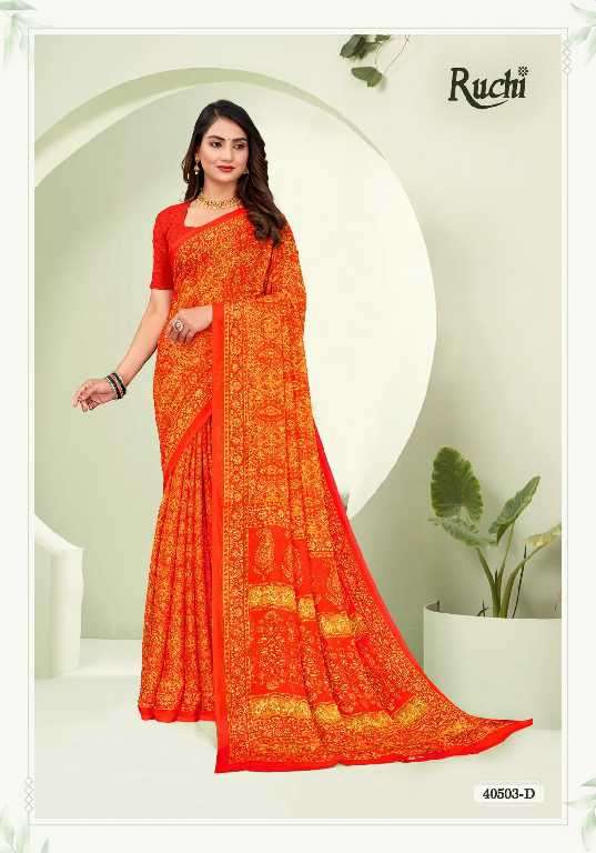 Ruchi Presents Star Chiffon Vol-188 Printed Casual Wear Sarees Catalog Wholesaler And exporter
