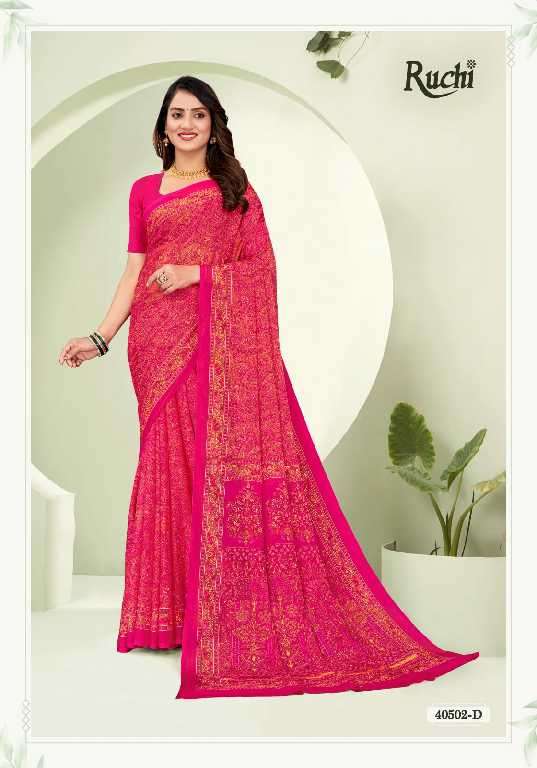 Ruchi Presents Star Chiffon Vol-188 Printed Casual Wear Sarees Catalog Wholesaler And exporter