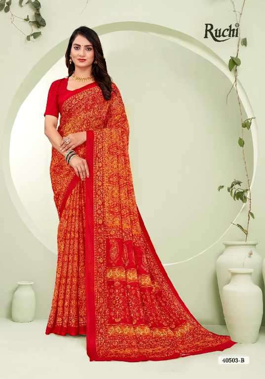 Ruchi Presents Star Chiffon Vol-188 Printed Casual Wear Sarees Catalog Wholesaler And exporter