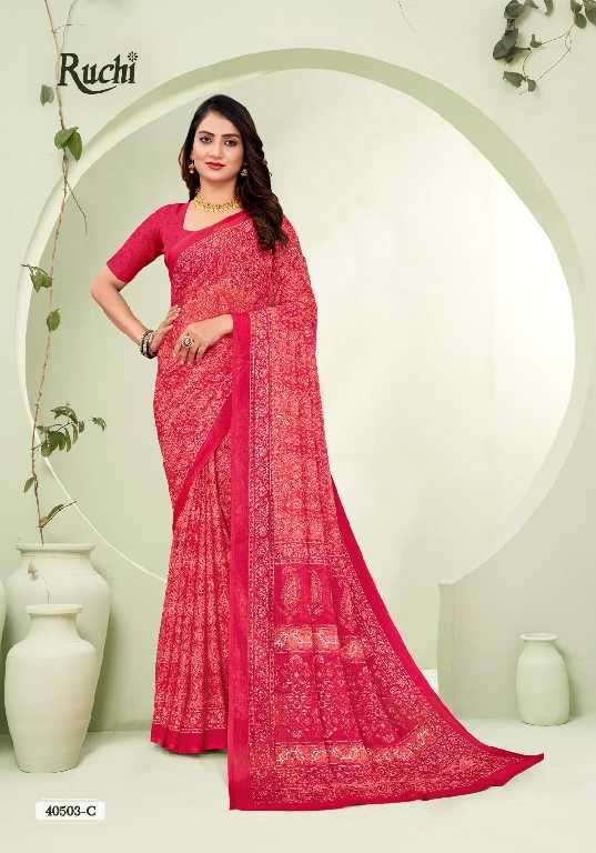 Ruchi Presents Star Chiffon Vol-188 Printed Casual Wear Sarees Catalog Wholesaler And exporter