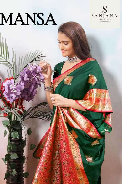Sanjana Lifestyle Presents Mansa Wholesale Soft Silk Ethnic Sarees Catalog Wholesaler And Exporter 