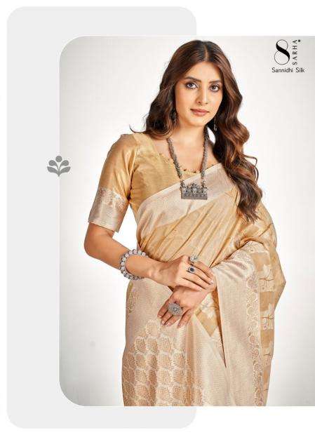 Sarha Presents Sannidhi Attractive Look Tissue With Zari Weaving Saree Catalog Wholesaler And Exporter 