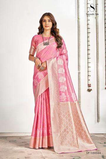 Sarha Presents Sannidhi Attractive Look Tissue With Zari Weaving Saree Catalog Wholesaler And Exporter 