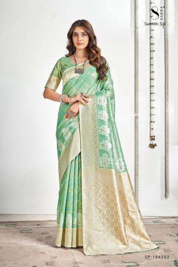 Sarha Presents Sannidhi Attractive Look Tissue With Zari Weaving Saree Catalog Wholesaler And Exporter 