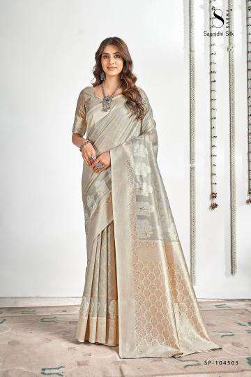 Sarha Presents Sannidhi Attractive Look Tissue With Zari Weaving Saree Catalog Wholesaler And Exporter 