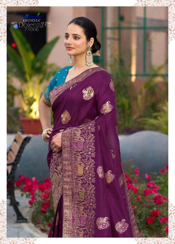 Sethnic Lifestyle Dolenza Vol-2 Dola Silk Womens Indian Sarees Catalog Wholesaler And Exporter In Surat