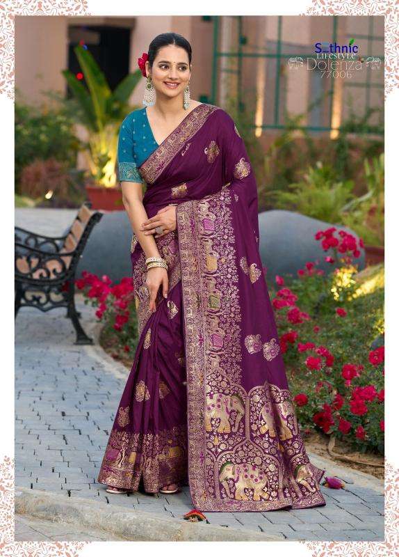 Sethnic Lifestyle Dolenza Vol-2 Dola Silk Womens Indian Sarees Catalog Wholesaler And Exporter In Surat