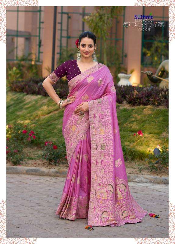 Sethnic Lifestyle Dolenza Vol-2 Dola Silk Womens Indian Sarees Catalog Wholesaler And Exporter In Surat