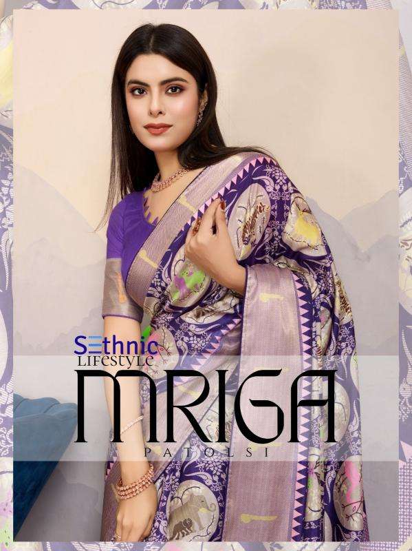 Sethnic Lifestyle Presents Mriga Patolsi Dola Satin Trendy Sarees Catalog Wholesaler And Exporter 