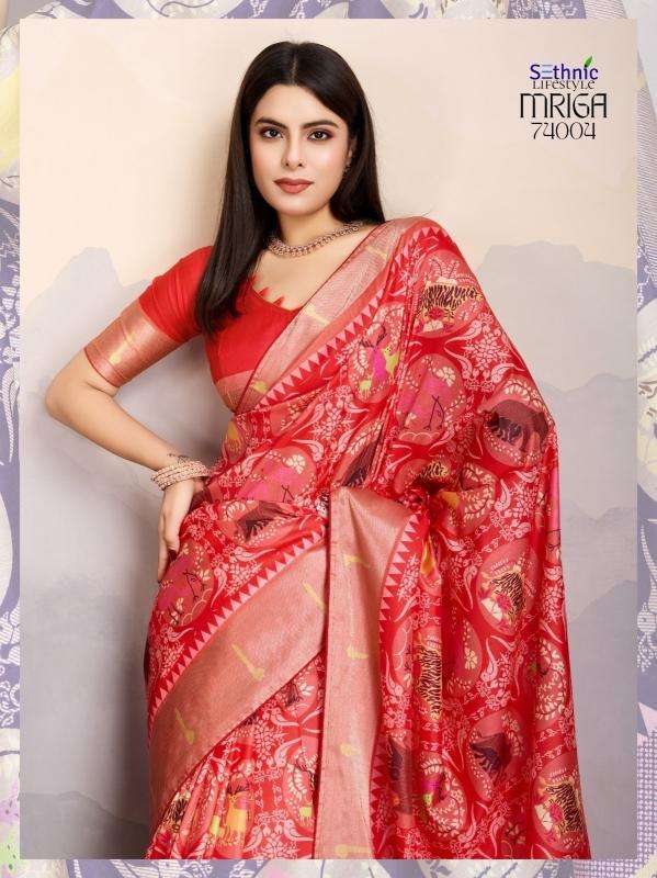 Sethnic Lifestyle Presents Mriga Patolsi Dola Satin Trendy Sarees Catalog Wholesaler And Exporter 