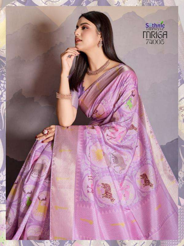 Sethnic Lifestyle Presents Mriga Patolsi Dola Satin Trendy Sarees Catalog Wholesaler And Exporter 