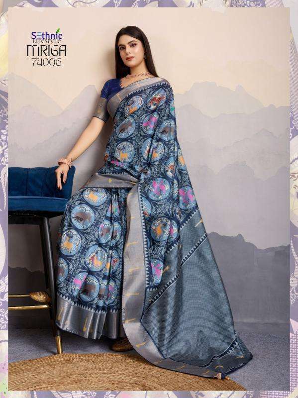Sethnic Lifestyle Presents Mriga Patolsi Dola Satin Trendy Sarees Catalog Wholesaler And Exporter 