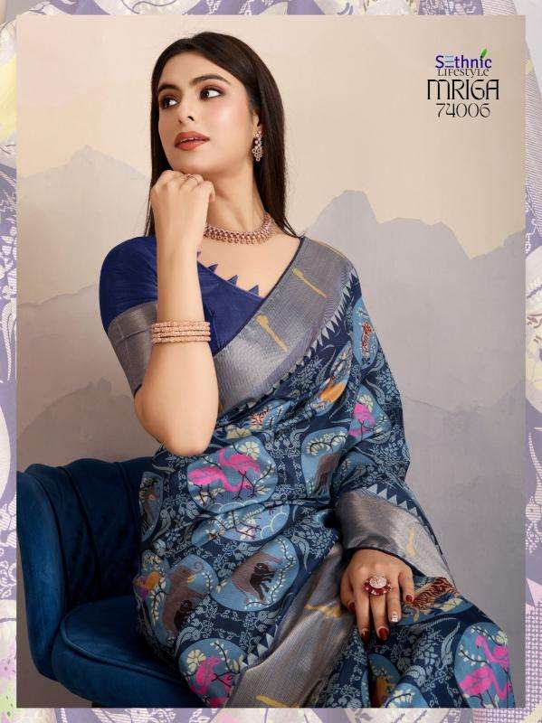 Sethnic Lifestyle Presents Mriga Patolsi Dola Satin Trendy Sarees Catalog Wholesaler And Exporter 