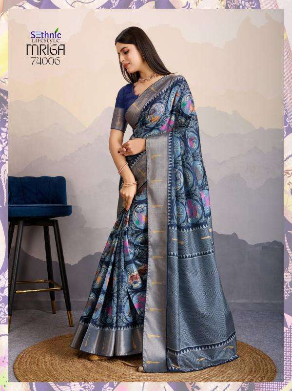 Sethnic Lifestyle Presents Mriga Patolsi Dola Satin Trendy Sarees Catalog Wholesaler And Exporter 