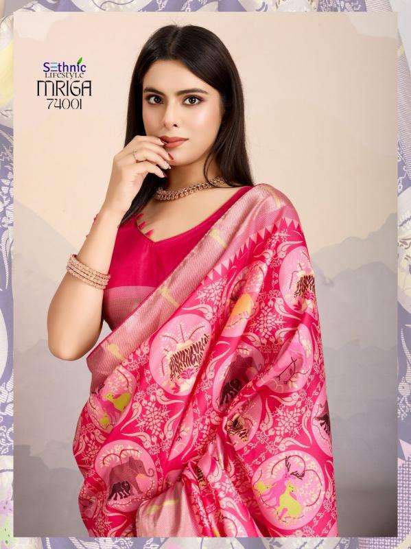 Sethnic Lifestyle Presents Mriga Patolsi Dola Satin Trendy Sarees Catalog Wholesaler And Exporter 