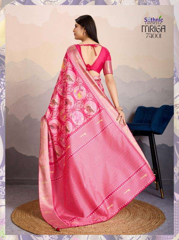 Sethnic Lifestyle Presents Mriga Patolsi Dola Satin Trendy Sarees Catalog Wholesaler And Exporter 