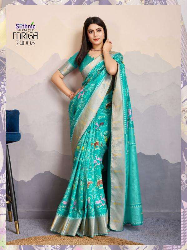 Sethnic Lifestyle Presents Mriga Patolsi Dola Satin Trendy Sarees Catalog Wholesaler And Exporter 